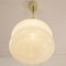 Vintage Deckenlampe aus Weiß gepunktetem Muranoglas mit Messingstruktur, Italien, 1980er 8