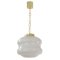 Vintage Ceiling Lamp in White Spotted Murano Glass with Brass Structure, Italy, 1980s 5