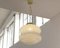 Lampada da soffitto vintage in vetro di Murano maculato bianco con struttura in ottone, Italia, anni '80, Immagine 2