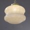 Vintage Ceiling Lamp in White Spotted Murano Glass with Brass Structure, Italy, 1980s 3