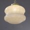 Vintage Ceiling Lamp in White Spotted Murano Glass with Brass Structure, Italy, 1980s, Image 3