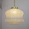 Vintage Ceiling Lamp in White Spotted Murano Glass with Brass Structure, Italy, 1980s 4