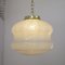 Vintage Ceiling Lamp in White Spotted Murano Glass with Brass Structure, Italy, 1980s, Image 4