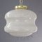 Vintage Ceiling Lamp in White Spotted Murano Glass with Brass Structure, Italy, 1980s 1