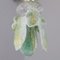 Vintage Flower Pendant in White and Green Murano Glass and Gold Details, Italy, 1980s 6