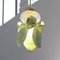 Lampada a sospensione Flower vintage in vetro di Murano bianco e verde con dettagli in oro, Italia, anni '80, Immagine 4