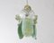 Vintage Flower Pendant in White and Green Murano Glass and Gold Details, Italy, 1980s 5