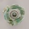 Vintage Flower Pendant in White and Green Murano Glass and Gold Details, Italy, 1980s 9