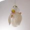 Vintage Flower Pendant in White and Gold Murano Glass and Pink Details, Italy, 1980s, Image 3