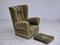 Danish Highback Relax Armchair in Velour, 1960s 21