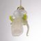 Vintage Flower Pendant in White and Gold Murano Glass and Green Details, Italy, 1980s, Image 4