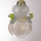 Vintage Flower Pendant, in White and Gold Murano Glass and Aquamarine Details, Italy, 1980s 6