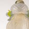 Vintage Flower Hängelampe, aus weißem & goldenem Muranoglas & Aquamarin Details, Italien, 1980er 11