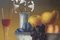 Mike Woods, Bodegón de frutas y vino, años 90, óleo sobre lienzo, enmarcado, Imagen 5