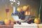 Mike Woods, Bodegón de frutas y vino, años 90, óleo sobre lienzo, enmarcado, Imagen 2