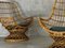 Wicker Armchairs with Bouclé Cushions, 1960s, Set of 2 7