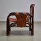 Brauner Safari Stuhl aus Leder, 1970er 2