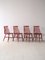 Vintage Scandinavian Red Chairs, 1960s, Set of 4, Image 3