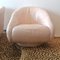 Vintage Postmodern Pale Blush Pink Pearlised Leather Swivel Lounge Chair by Natuzzi, Italy, 1980s 1