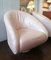 Vintage Postmodern Pale Blush Pink Pearlised Leather Swivel Lounge Chair by Natuzzi, Italy, 1980s 8