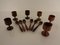 Brazilian Egg Cups and Egg Spoons in Rosewood, 1960s, Set of 12 3