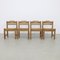 Dining Chairs in Pinewood and Rattan from Lindebjerg, 1970s, Set of 4 1