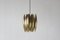 Brass Ceiling Pendant Lamp Kastor Design by Jo Hammerborg for Fog & Mørup, 1970s 1