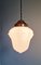 Lámpara colgante Art Déco de vidrio opalino blanco, años 20, Imagen 2