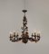 Large Antique Italian Tole Metal Chandelier with Tangerines, 1920s, Image 1