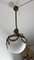 Mid-Century Bronze and Glass Empire Style Hanging Light, 1950s 11