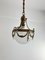Mid-Century Bronze and Glass Empire Style Hanging Light, 1950s 2