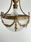 Mid-Century Bronze and Glass Empire Style Hanging Light, 1950s 7