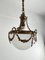 Mid-Century Bronze and Glass Empire Style Hanging Light, 1950s 12