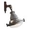 French Industrial Round Metal & Frosted Glass Street Wall Light from BBT France 6