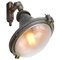 French Industrial Round Metal & Frosted Glass Street Wall Light from BBT France, Image 3