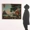Paesaggio lacustre con personaggi, dipinto ad olio, con cornice, Immagine 2