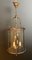 Large Round Neoclassical Style Lantern in Brass and Glass, 1970s 3