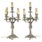 Louis XV Style Silver Plated Bronze Candelabra, 19th Century, Set of 2 1