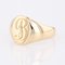 French Modern B Letter 18 Karat Yellow Gold Signet Ring 3