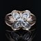 White Sapphires and 18 Karat Rose Gold Feather Clover Ring, 1960s 3