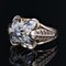 White Sapphires and 18 Karat Rose Gold Feather Clover Ring, 1960s, Image 5