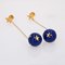 20th Century Lapis-Lazuli Ball, Diamond and 18 Karat Yellow Gold Dangle Star Earrings 4