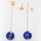20th Century Lapis-Lazuli Ball, Diamond and 18 Karat Yellow Gold Dangle Star Earrings 8