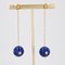 20th Century Lapis-Lazuli Ball, Diamond and 18 Karat Yellow Gold Dangle Star Earrings 12