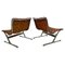 Mid-Century Cognac Leather Lounge Chairs attributed to Ross Littell for ICF, Italy, 1970s, Image 4
