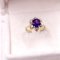 Vintage 14k Yellow Gold Ring with Amethyst and Diamonds, 1970s 3