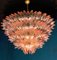 Lampadario a palmette di Murano rosa, anni '90, Immagine 2