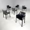 Italian Modern Black Leather Chairs Cab 413 attributed to Mario Bellini for Cassina, 1980s, Set of 6 2