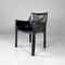 Italian Modern Black Leather Chairs Cab 413 attributed to Mario Bellini for Cassina, 1980s, Set of 6 3