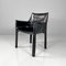 Italian Modern Black Leather Chairs Cab 413 attributed to Mario Bellini for Cassina, 1980s, Set of 6, Image 3